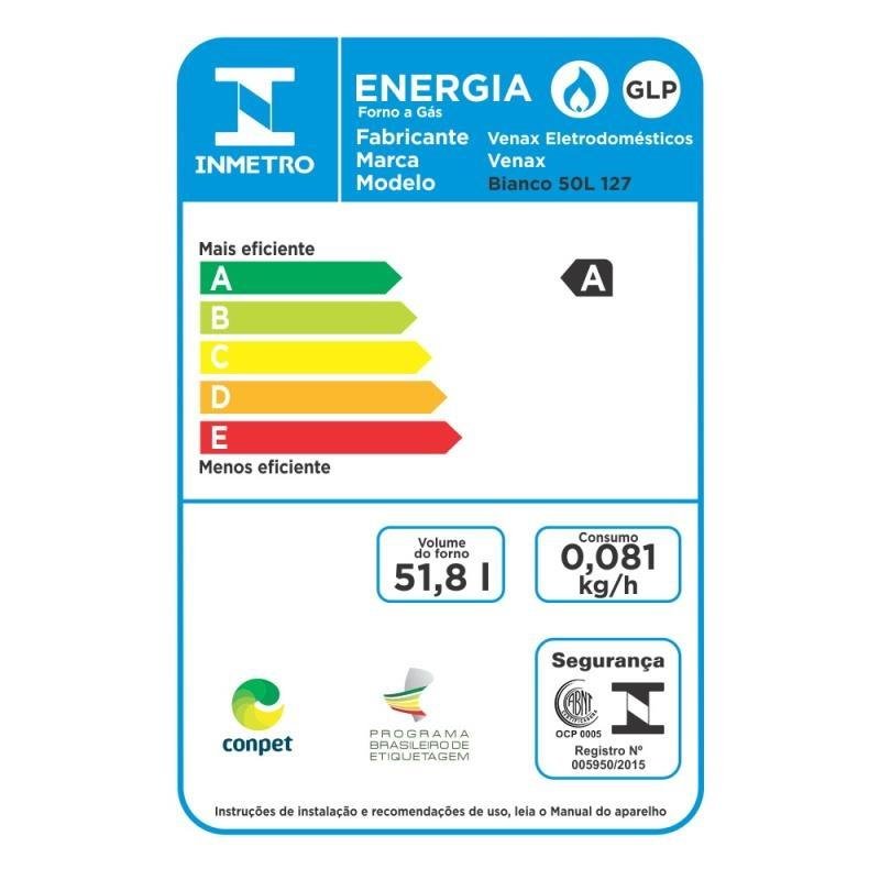 FORNO DE EMBUTIR A GAS 50L BIANCO GIII GAS GLP 127 V - 4