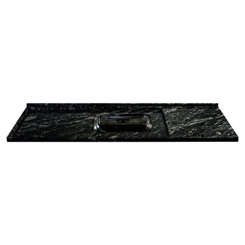 Pia de Cozinha 150x55cm em Granito com Acamento Reto Cuba Rasa em Inox Incolor Generali