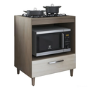 Ver imagem 1 de Balcão de Cozinha Moderno Off White para Cooktop 4 Bocas com Gaveta