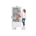 Ver imagem 2 de Guarda Roupa 2 Portas Labirinto C/ e 2 Gavetas Rústico/branco - Henn