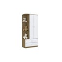 Ver imagem 1 de Guarda Roupa 2 Portas Labirinto C/ e 2 Gavetas Rústico/branco - Henn