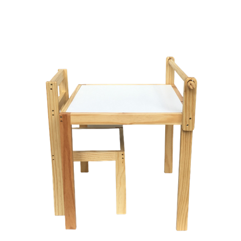 Kit Cadeira + Mesa Infantil Montessoriano Porta Papel