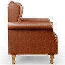 Ver imagem 6 de Poltrona Decorativa Para Sala De Estar Yara P02 Couríssimo Camel - Lyam Decor