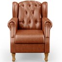 Ver imagem 3 de Poltrona Decorativa Para Sala De Estar Yara P02 Couríssimo Camel - Lyam Decor