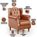 Ver imagem 6 de Poltrona Decorativa para Sala de Estar Yara P02 Couríssimo Camel - Lyam Decor