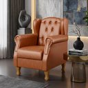 Ver imagem 4 de Poltrona Decorativa para Sala de Estar Yara P02 Couríssimo Camel - Lyam Decor