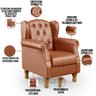 Poltrona Decorativa Para Sala De Estar Yara P02 Couríssimo Camel - Lyam Decor - 4