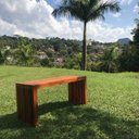 Ver imagem 6 de Banco Ripado em Madeira Artesanal Peroba para Jardim e Área de Piscina