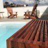 Banco Ripado em Madeira Artesanal Peroba para Jardim e Área de Piscina - 9