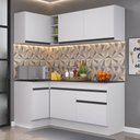 Ver imagem 1 de Armário de Cozinha Compacta de Canto com Rodapé Veneza Multimóveis MP2092.964 Branco/Preto