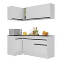 Ver imagem 3 de Armário de Cozinha Compacta de Canto com Rodapé Veneza Multimóveis MP2092.964 Branco/Preto