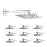 Ducha Chuveiro Inox 20x20 Slim Kit 10 Unidades Suporte Parede Area Externa Quintal Piscina Banheiro - 1
