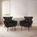 Ver imagem 1 de Kit 2 Poltronas Decorativa Mona para Sala, Salão Escritório Marrom