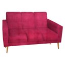 Ver imagem 2 de Sofá 3 Lugares Luana Vermelho Suede com Duas Almofadas