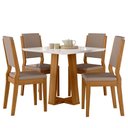 Ver imagem 1 de Conjunto Sala de Jantar Mesa Rubi 90x90 4 Cadeiras Carol Ype/off White/suede Marrom