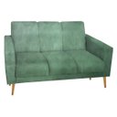 Ver imagem 1 de Sofá 3 Lugares Luana Verde Suede com Duas Almofádas