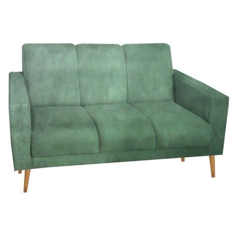 Sofá 3 Lugares Luana Verde Suede com Duas Almofádas