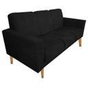 Ver imagem 1 de Sofá 3 Lugares Luana Preto Suede com Duas Almofádas