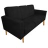 Sofá 3 Lugares Luana Preto Suede com Duas Almofádas - 1