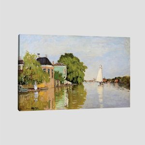 Quadro Claude Monet Casa No Achterzaan Tela No Chassi 63X42Cm