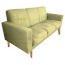 Ver imagem 1 de Sofá 3 Lugares Luana Amarelo Suede com Duas Almofadas