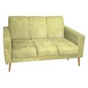 Ver imagem 2 de Sofá 3 Lugares Luana Amarelo Suede com Duas Almofadas