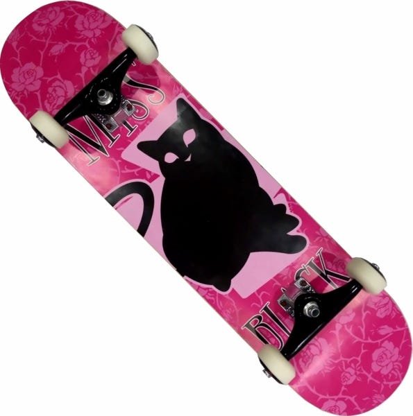 Skate Miss Black Montado Completo Pro Stick BS Feminino Preto/Rosa - 1