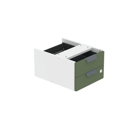 Gaveteiro Aéreo GA02G P15 2 Gavetas Branco-Sálvia Pandin Móveis