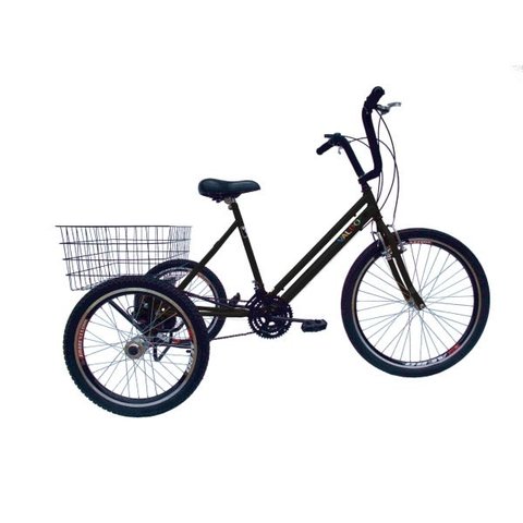 Triciclo aro 26 - 21 Marchas - Hiper - Várias Cores - Preto