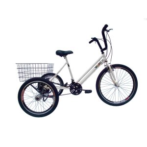 Triciclo aro 26 - 21 Marchas - Hiper - Várias Cores - Branco