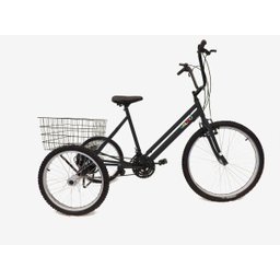 Triciclo aro 26 - 18 Marchas - Hiper Luxo - Várias Cores - Preto - 1