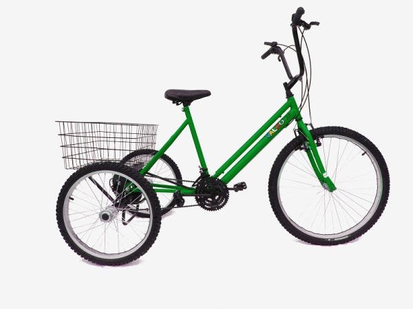 Triciclo aro 26 - 18 Marchas - Hiper Luxo - Várias Cores - Verde