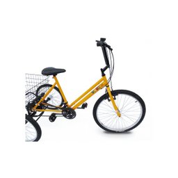 Triciclo aro 26 - 18 Marchas - Hiper Luxo - Várias Cores - Amarelo - 8