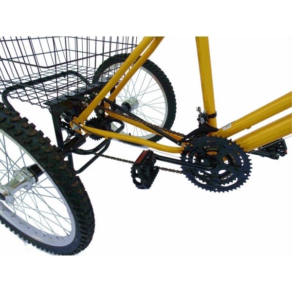 Triciclo aro 26 - 18 Marchas - Hiper Luxo - Várias Cores - Amarelo - 3