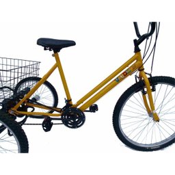 Triciclo aro 26 - 18 Marchas - Hiper Luxo - Várias Cores - Amarelo - 2