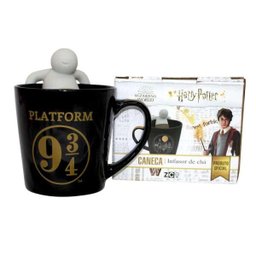 Caneca com Infusor Para Chá Harry Potter Plataforma 9 3/4 Hogwarts - 1