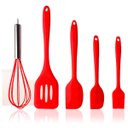 Ver mais imagens de Kit de Utensílios de Silicone de Cozinha Vermelho com 5 Peças - Vermelho