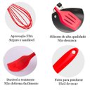 Ver imagem 7 de Kit de Utensílios de Silicone de Cozinha Vermelho com 5 Peças - Vermelho