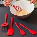 Ver imagem 3 de Kit de Utensílios de Silicone de Cozinha Vermelho com 5 Peças - Vermelho