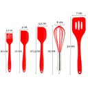 Ver imagem 2 de Kit de Utensílios de Silicone de Cozinha Vermelho com 5 Peças - Vermelho