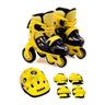 Kit Patins Infantil Ajustável Masculino Heroizinhos - Amarelo - P - 31 ao 34 - 1