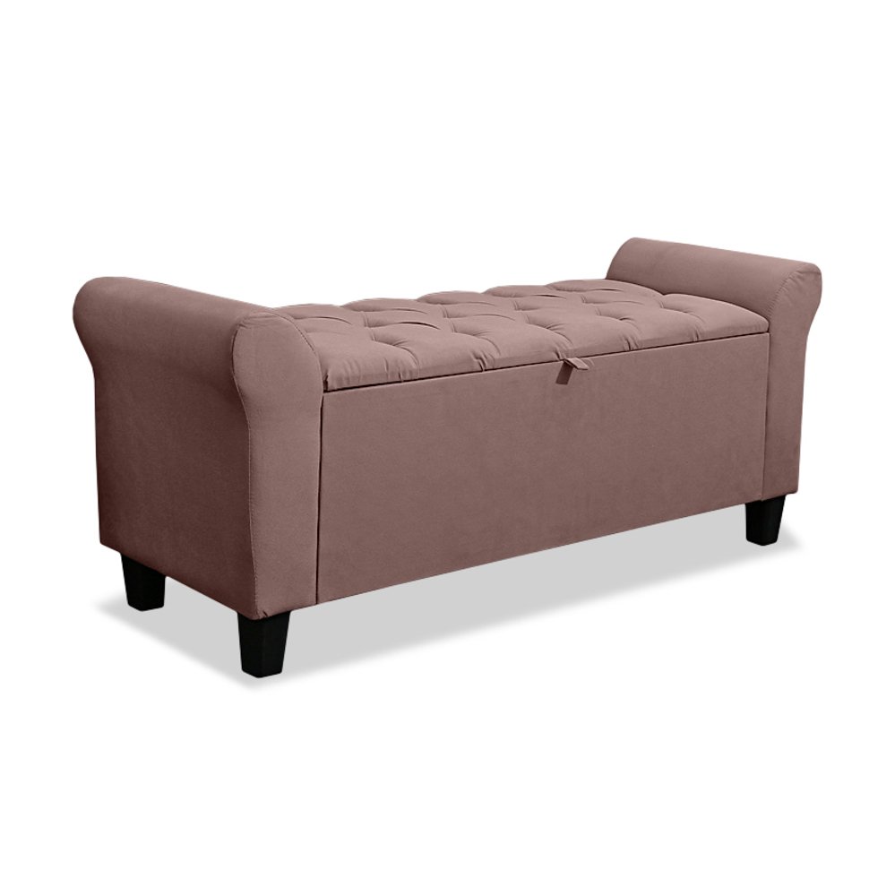 Recamier Baú Calçadeira para Cama Box Queen 150 Cm Dubai Inca Rosê - Lh Móveis - 9