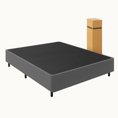 Cama Box Desmontavel Queen 158x198cm Orthocamas Suede Cinza