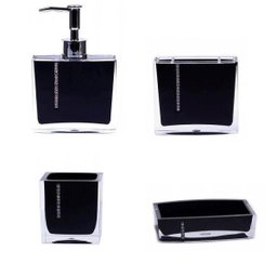 Kit Banheiro em Acrílico 4 Peças Lavabo Porta Sabonete - 1