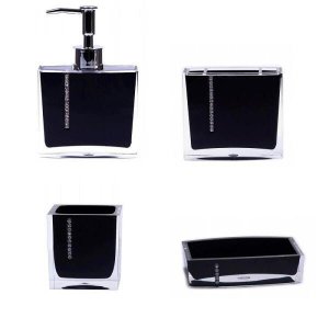 Kit Banheiro em Acrílico 4 Peças Lavabo Porta Sabonete