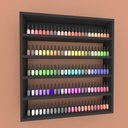Ver imagem 1 de Prateleira para Esmalte Suspensa Estante Parede Nicho Preto Banheiro Quarto Infantil