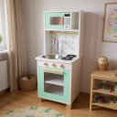 Ver imagem 2 de Kit Livro Mini Cozinha Infantil com Pia Fogão e Microondas - Verde Claro