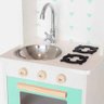 Kit Livro Mini Cozinha Infantil com Pia Fogão e Microondas - Verde Claro - 4