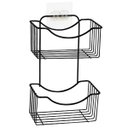 Ver imagem 1 de Porta Shampoo Duplo de Banheiro Suporte de Utensílios para Box Aço Preto Fixação por Adesivo Utimil