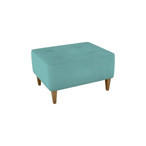 Puff Decorativo Piva Suede Azul Bebe